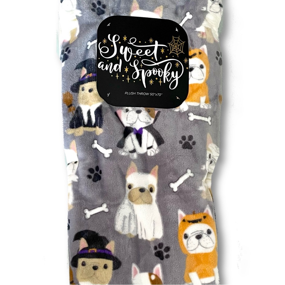 OVERSIZED Frenchie Plush Throw ◈ HALLOWEEN Pumpkin Dracula Vampire Mummy